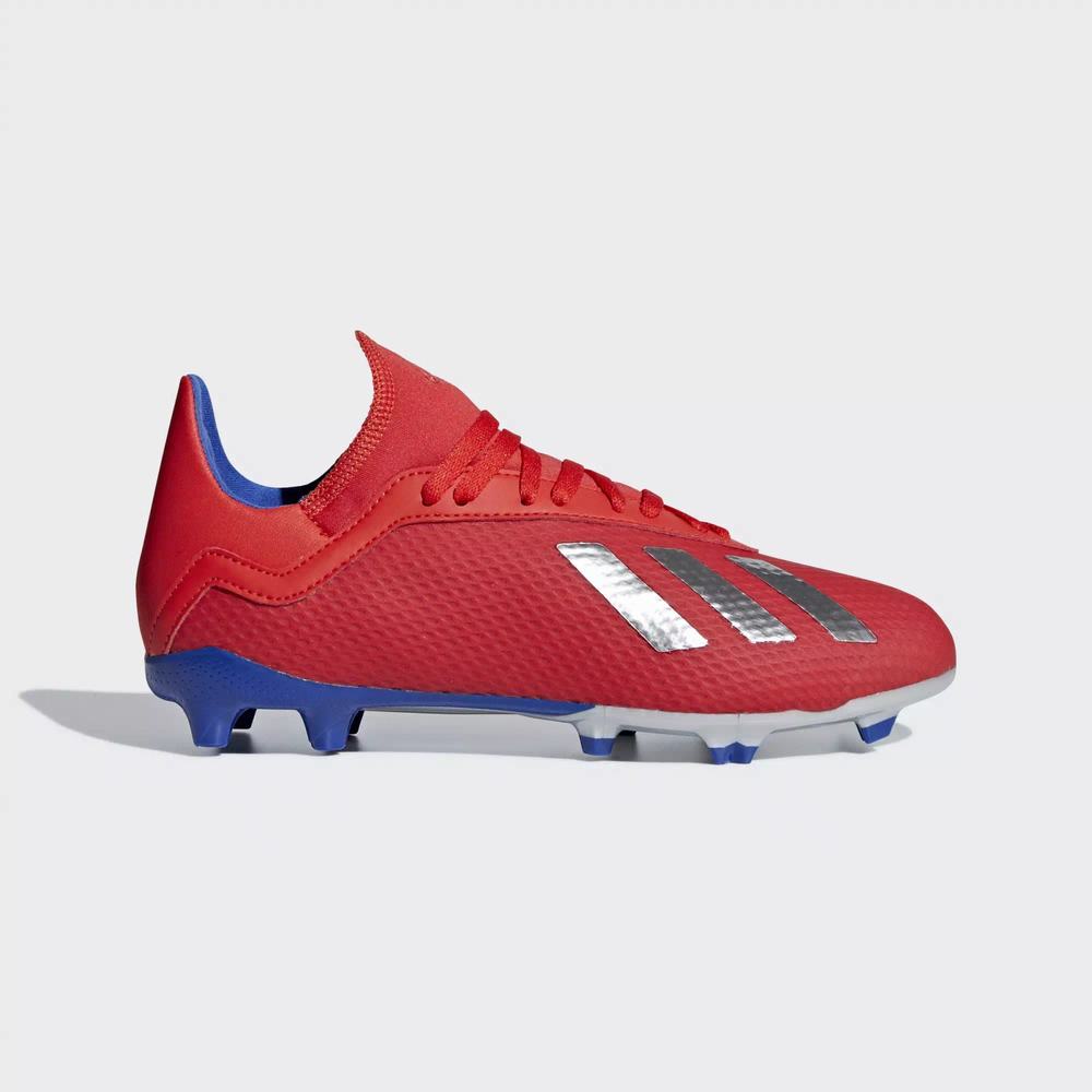 Adidas X 18.3 Firm Ground Tacos de Futbol Rojos Para Niña (MX-51104)